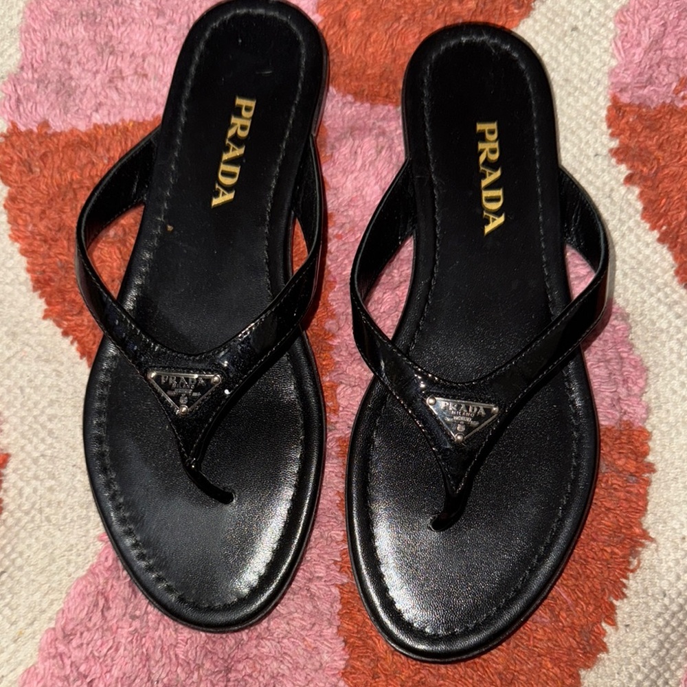 Prada Black Sandals Sleek Minimalist Design